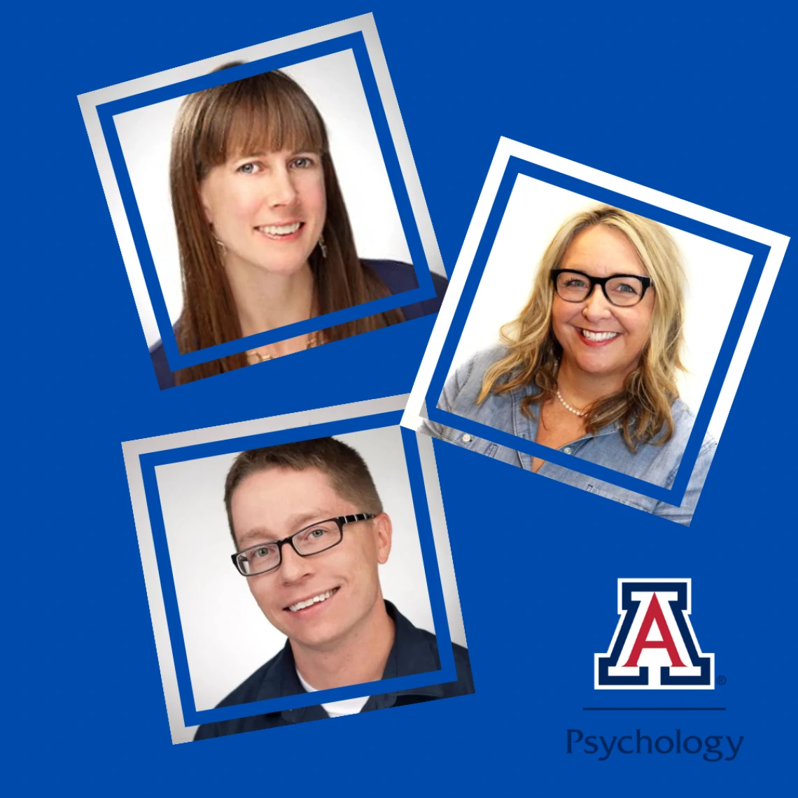 Headshots of Faculty Teaching & Mentoring Awardees Christy Ball, Linda Hollis, & Adam Lazarewicz