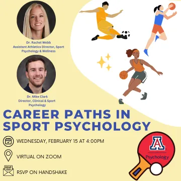 Event - Flyer - Careers in Sport Psychology via Zoom on February 15th 2023 at 4pm